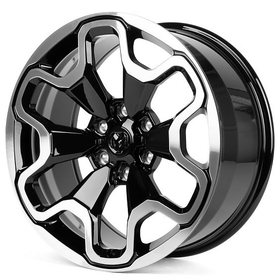 Кованые диски H231115E SV212-SV306 20 J9 ET19 6x139.7 77.8 чёрный глянцевый + полированные спицы: Фото 5