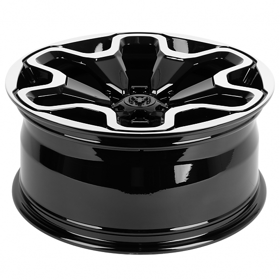 Кованые диски H231115E SV212-SV306 20 J9 ET19 6x139.7 77.8 чёрный глянцевый + полированные спицы: Фото 7