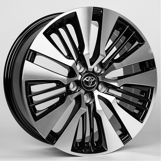 Литые диски 80292 Toyota ZT839-FG440 18 J7.5 ET40 5x114.3 60.1 чёрный + полированные спицы: Фото 5