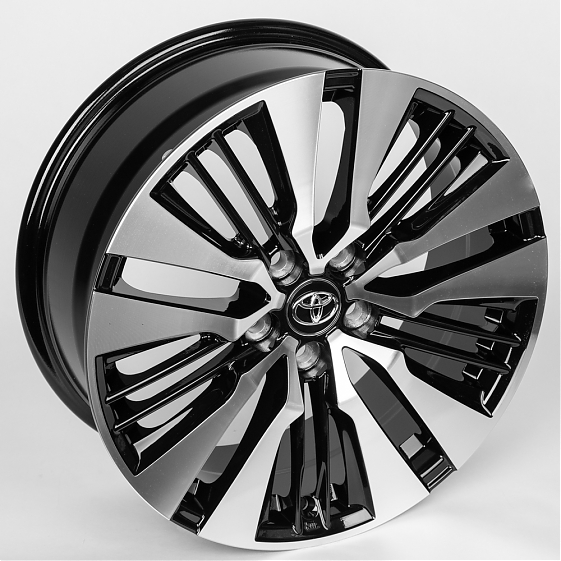 Литые диски 80292 Toyota ZT839-FG440 18 J7.5 ET40 5x114.3 60.1 чёрный + полированные спицы: Фото 6