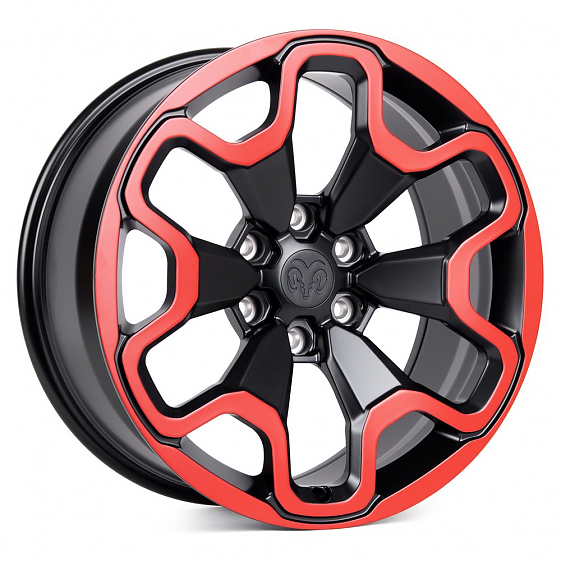 Кованые диски H230908A SKILL SV212-SV306 20 J9 ET19 6x139.7 77.8 чёрный матовый + красный обод: Фото 4