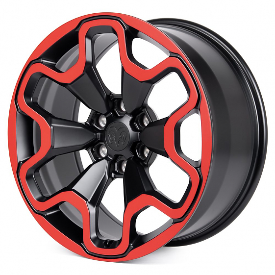 Кованые диски H230908A SKILL SV212-SV306 20 J9 ET19 6x139.7 77.8 чёрный матовый + красный обод: Фото 5