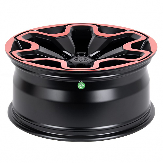 Кованые диски H230908A SKILL SV212-SV306 20 J9 ET19 6x139.7 77.8 чёрный матовый + красный обод: Фото 7