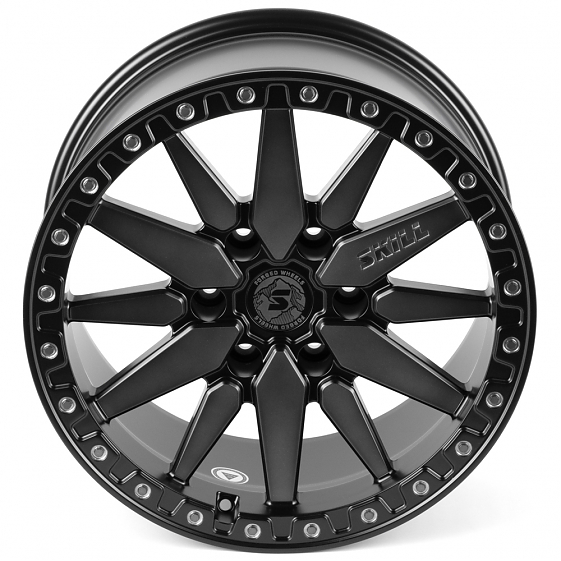 Кованые диски H260527D SKILL SB111-SL191 18 J9 ET15 6x139.7 106.1 чёрный матовый + полированные спиц: Фото 3