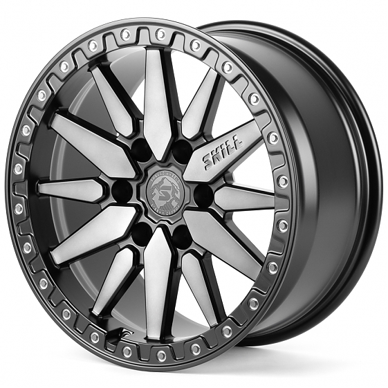 Кованые диски H260527D SKILL SB111-SL191 18 J9 ET15 6x139.7 106.1 чёрный матовый + полированные спиц: Фото 5