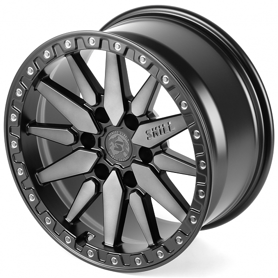 Кованые диски H260527D SKILL SB111-SL191 18 J9 ET15 6x139.7 106.1 чёрный матовый + полированные спиц: Фото 6