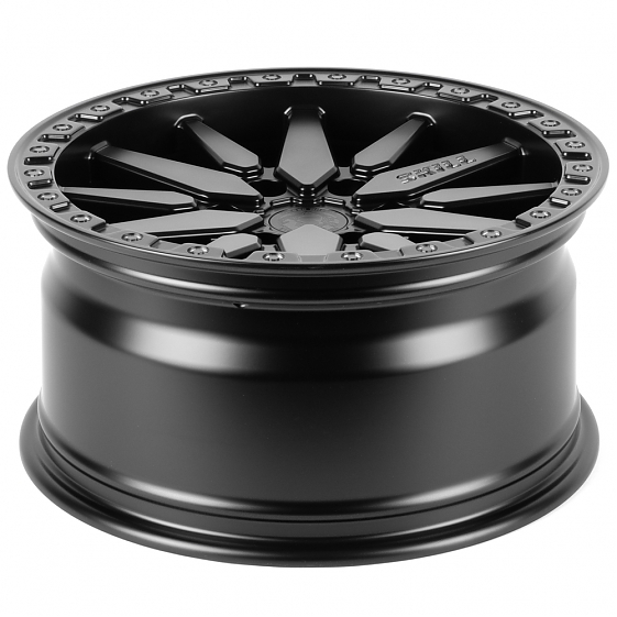 Кованые диски H260527D SKILL SB111-SL191 18 J9 ET15 6x139.7 106.1 чёрный матовый + полированные спиц: Фото 7
