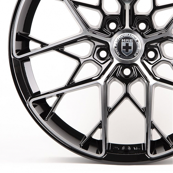 Литые диски 80457 HRE TC05-SL064 19 J8.5 ET38 5x114.3 73.1 чёрный + полированные спицы: Фото 2