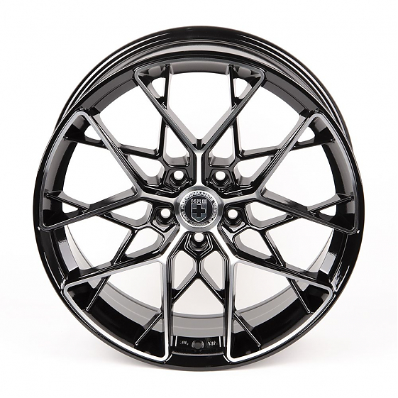 Литые диски 80457 HRE TC05-SL064 19 J8.5 ET38 5x114.3 73.1 чёрный + полированные спицы: Фото 3