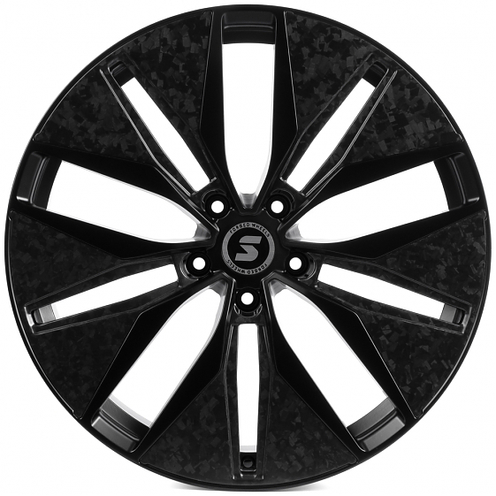 Кованые диски H250513O SKILL SV380-SV482 22 J9.5 ET20 5x130 84.1 чёрный матовый + карбон SFC16: Фото 1