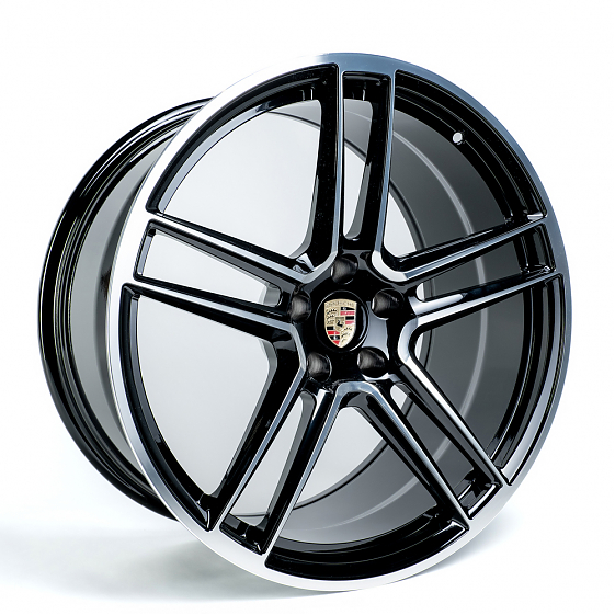 Кованые диски 230612UF SL553-SB418 20 J9 ET26 5x112 66.5 чёрный + полированные спицы: Фото 2