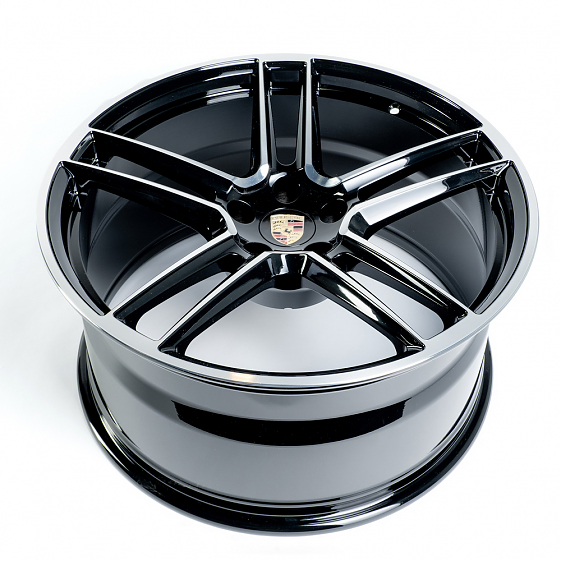 Кованые диски 230612UF SL553-SB418 20 J9 ET26 5x112 66.5 чёрный + полированные спицы: Фото 3
