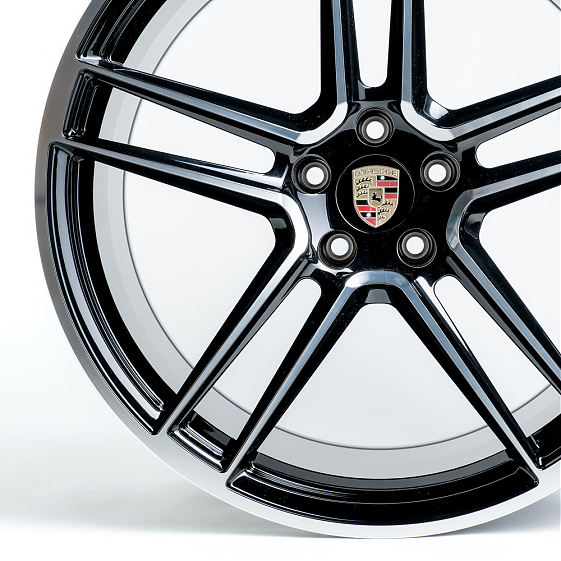Кованые диски 230612UF SL553-SB418 20 J9 ET26 5x112 66.5 чёрный + полированные спицы: Фото 4