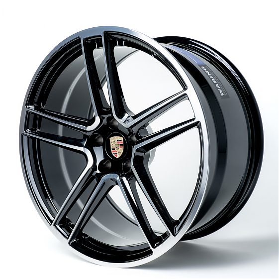 Кованые диски 230612UF SL553-SB418 20 J9 ET26 5x112 66.5 чёрный + полированные спицы: Фото 5