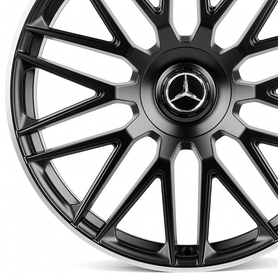 Кованые диски H230607FF SL322-SB430 21 J10 ET44 5x112 66.6 чёрный + полированный обод: Фото 2