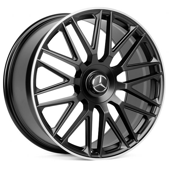 Кованые диски H230607FF SL322-SB430 21 J10 ET44 5x112 66.6 чёрный + полированный обод: Фото 4