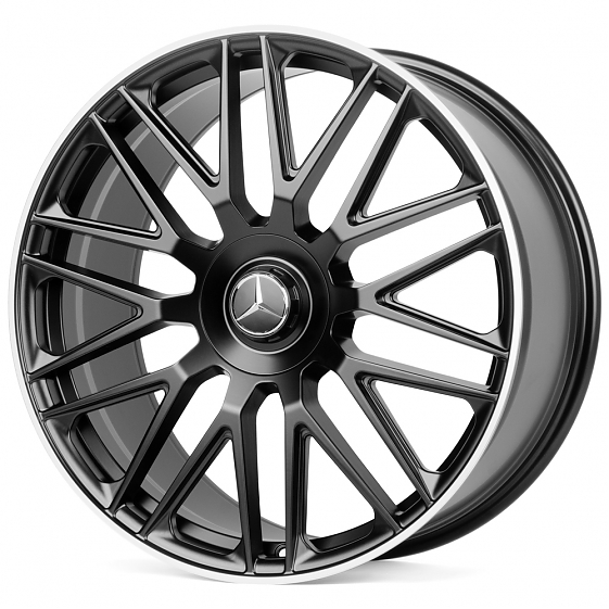 Кованые диски H230607FF SL322-SB430 21 J10 ET44 5x112 66.6 чёрный + полированный обод: Фото 5