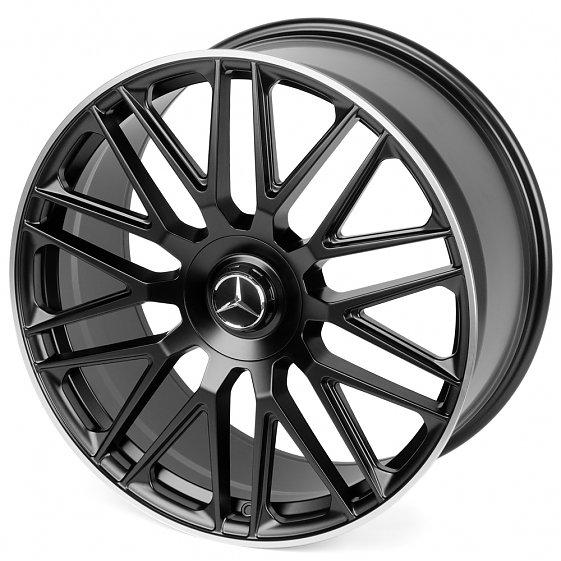 Кованые диски H230607FF SL322-SB430 21 J10 ET44 5x112 66.6 чёрный + полированный обод: Фото 6