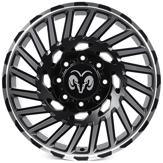 Кованые диски H250919H SKILL SV093-CS412 20 J9 ET29 8x165.1 121.3 чёрный матовый + полированные спиц: Фото 1