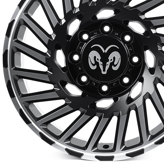 Кованые диски H250919H SKILL SV093-CS412 20 J9 ET29 8x165.1 121.3 чёрный матовый + полированные спиц: Фото 2