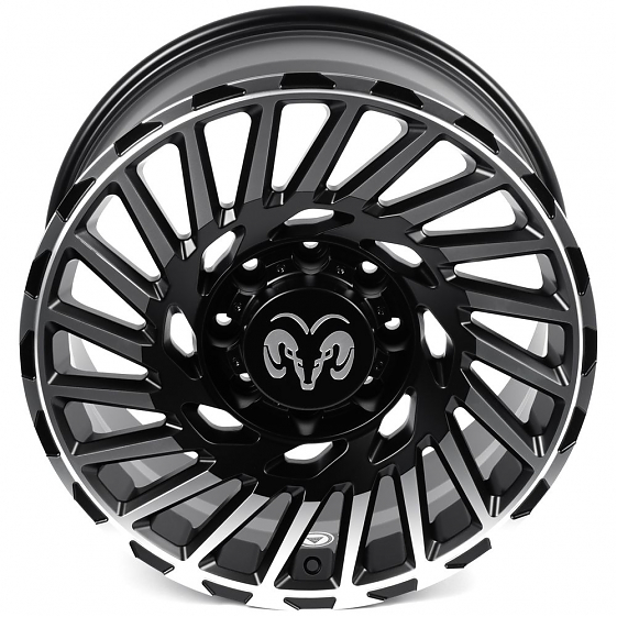 Кованые диски H250919H SKILL SV093-CS412 20 J9 ET29 8x165.1 121.3 чёрный матовый + полированные спиц: Фото 3