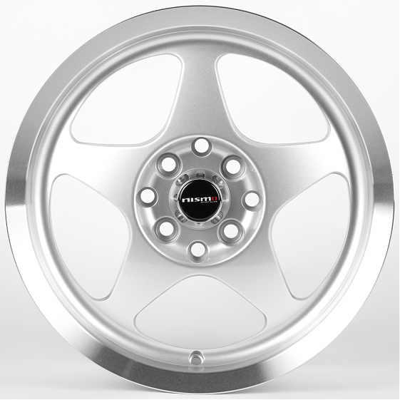 Литые диски 82174 Nismo 5868F-CT456 15 J6.5 ET35 4x100/4x114.3 73.1 серебро + полированный обод: Фото 1