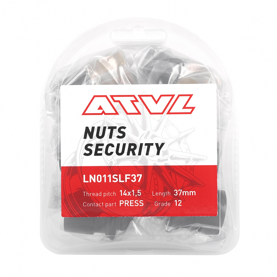 Комплект секретных гаек 60034 ATVL LN011SLF37 пресс-шайба 14x1,5 37mm чёрный матовый 19/21: Фото 3