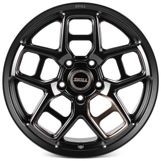 Кованые диски H260602E SKILL SK818-SV421 18 J9 ET25 5x127 71.5 чёрный матовый + полировка + тёмный л: Фото 1