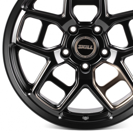 Кованые диски H260602E SKILL SK818-SV421 18 J9 ET25 5x127 71.5 чёрный матовый + полировка + тёмный л: Фото 2