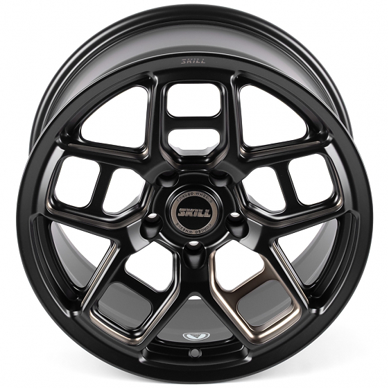 Кованые диски H260602E SKILL SK818-SV421 18 J9 ET25 5x127 71.5 чёрный матовый + полировка + тёмный л: Фото 3