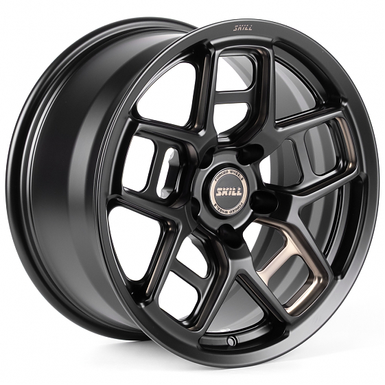 Кованые диски H260602E SKILL SK818-SV421 18 J9 ET25 5x127 71.5 чёрный матовый + полировка + тёмный л: Фото 4