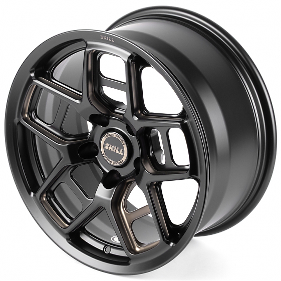 Кованые диски H260602E SKILL SK818-SV421 18 J9 ET25 5x127 71.5 чёрный матовый + полировка + тёмный л: Фото 6