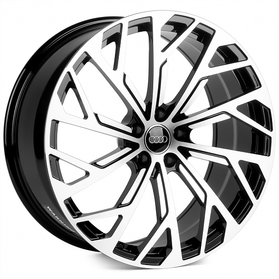 Кованые диски 0923-57 PTRACING FG886X-SK349 21 J9.5 ET30 5x112 66.45 чёрный + полированные спицы: Фото 4