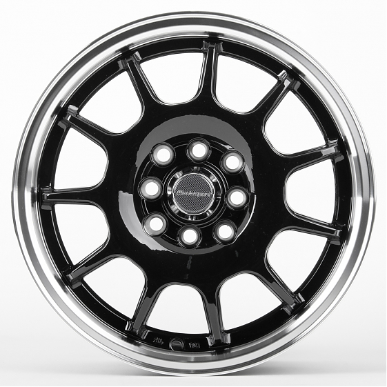 Литые диски 81055 Work DQ010-SV252 15 J6.5 ET35 4x100/4x114.3 73.1 чёрный глянцевый + полированный о: Фото 1