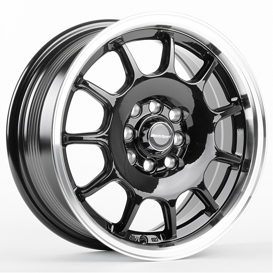 Литые диски 81055 Work DQ010-SV252 15 J6.5 ET35 4x100/4x114.3 73.1 чёрный глянцевый + полированный о: Фото 4