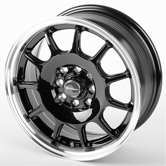 Литые диски 81055 Work DQ010-SV252 15 J6.5 ET35 4x100/4x114.3 73.1 чёрный глянцевый + полированный о: Фото 6