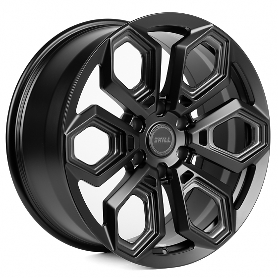 Кованые диски H240604B SKILL SV606-SL221 20 J9 ET19 6x139.7 77.8 чёрный матовый + полировка + тёмный: Фото 4