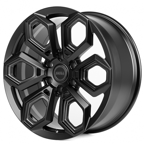 Кованые диски H240604B SKILL SV606-SL221 20 J9 ET19 6x139.7 77.8 чёрный матовый + полировка + тёмный: Фото 5