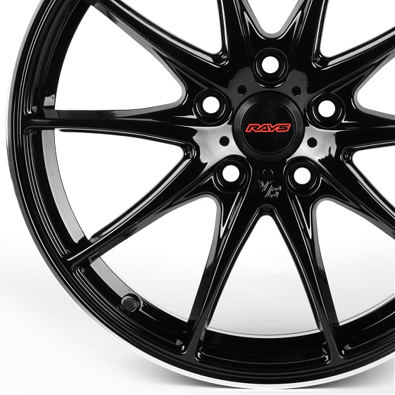 Литые диски 81956 Rays G25-DS314 17 J7 ET40 5x112 66.45 чёрный глянцевый + полированный обод: Фото 2