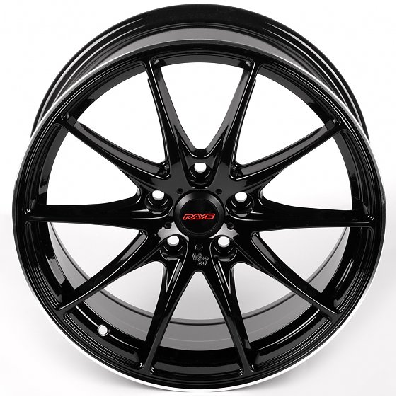 Литые диски 81956 Rays G25-DS314 17 J7 ET40 5x112 66.45 чёрный глянцевый + полированный обод: Фото 3