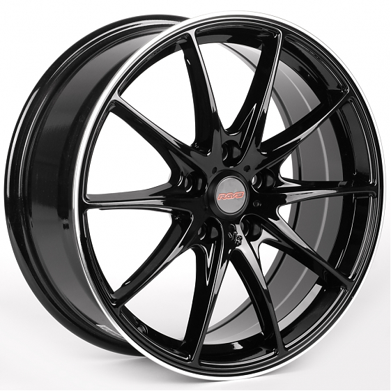 Литые диски 81956 Rays G25-DS314 17 J7 ET40 5x112 66.45 чёрный глянцевый + полированный обод: Фото 4
