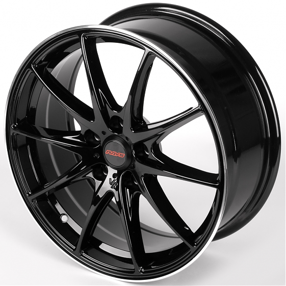 Литые диски 81956 Rays G25-DS314 17 J7 ET40 5x112 66.45 чёрный глянцевый + полированный обод: Фото 6