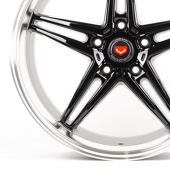 Литые диски 80712 Vossen BX03-SK166 18 J9.5 ET25 5x112 66.6 чёрный глянцевый + полированный обод: Фото 2