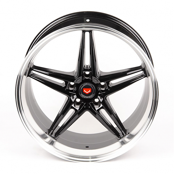 Литые диски 80712 Vossen BX03-SK166 18 J9.5 ET25 5x112 66.6 чёрный глянцевый + полированный обод: Фото 3