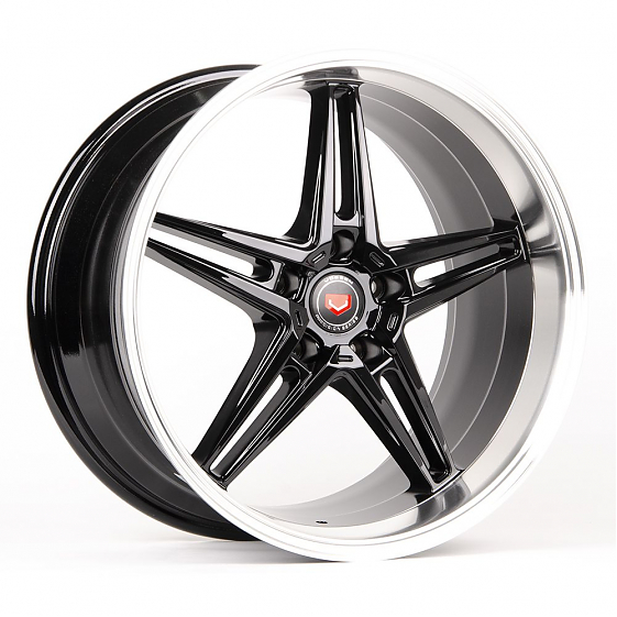 Литые диски 80712 Vossen BX03-SK166 18 J9.5 ET25 5x112 66.6 чёрный глянцевый + полированный обод: Фото 4