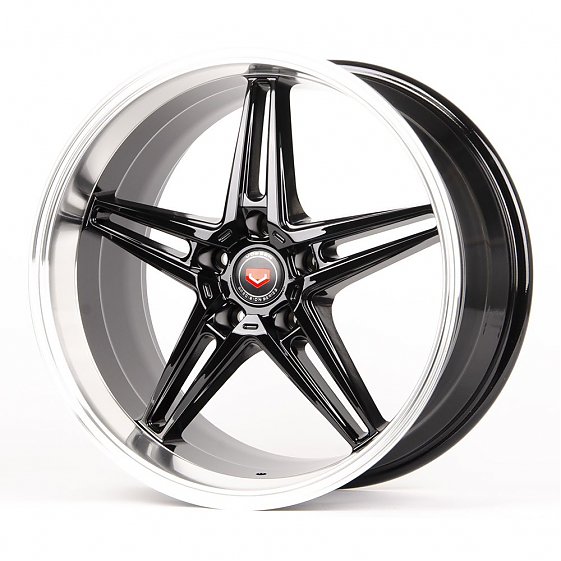 Литые диски 80712 Vossen BX03-SK166 18 J9.5 ET25 5x112 66.6 чёрный глянцевый + полированный обод: Фото 5