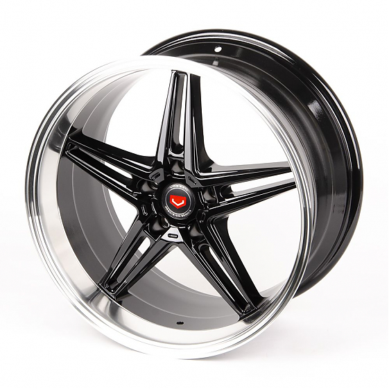 Литые диски 80712 Vossen BX03-SK166 18 J9.5 ET25 5x112 66.6 чёрный глянцевый + полированный обод: Фото 6