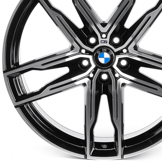Литые диски 82076 BMW IVF-3076-SM187 19 J9.5 ET35 5x112 66.5 чёрный + полированные спицы: Фото 2
