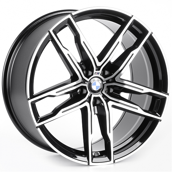 Литые диски 82076 BMW IVF-3076-SM187 19 J9.5 ET35 5x112 66.5 чёрный + полированные спицы: Фото 4