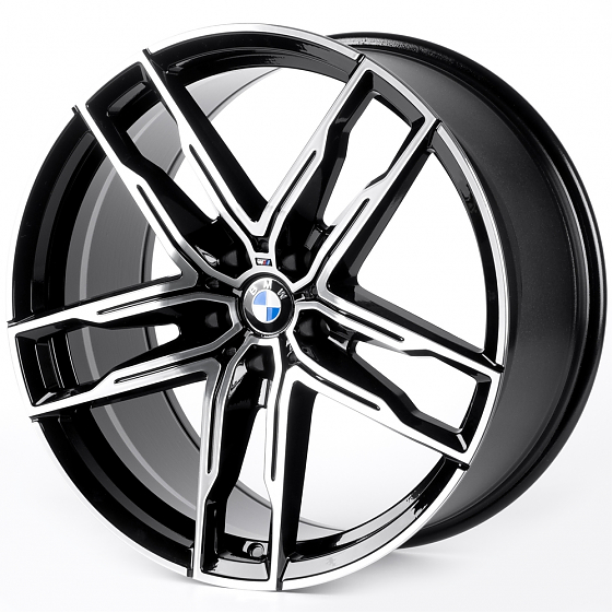 Литые диски 82076 BMW IVF-3076-SM187 19 J9.5 ET35 5x112 66.5 чёрный + полированные спицы: Фото 5